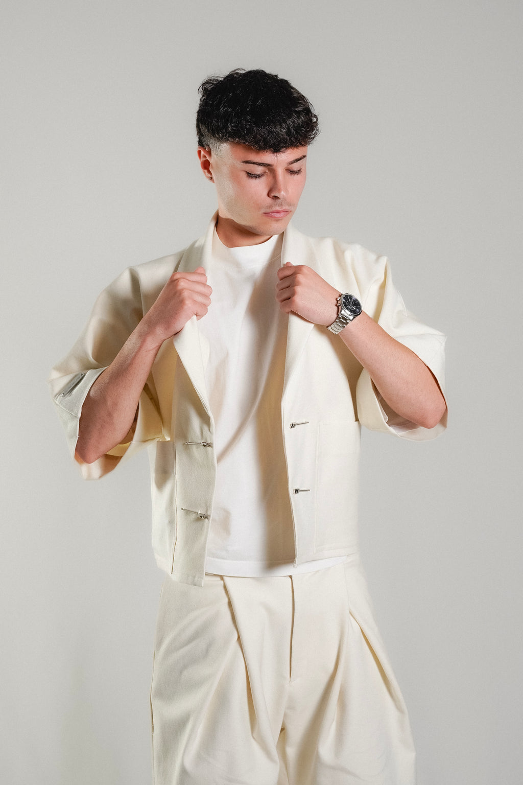 BOXY KIMONO JACKET - ECRU