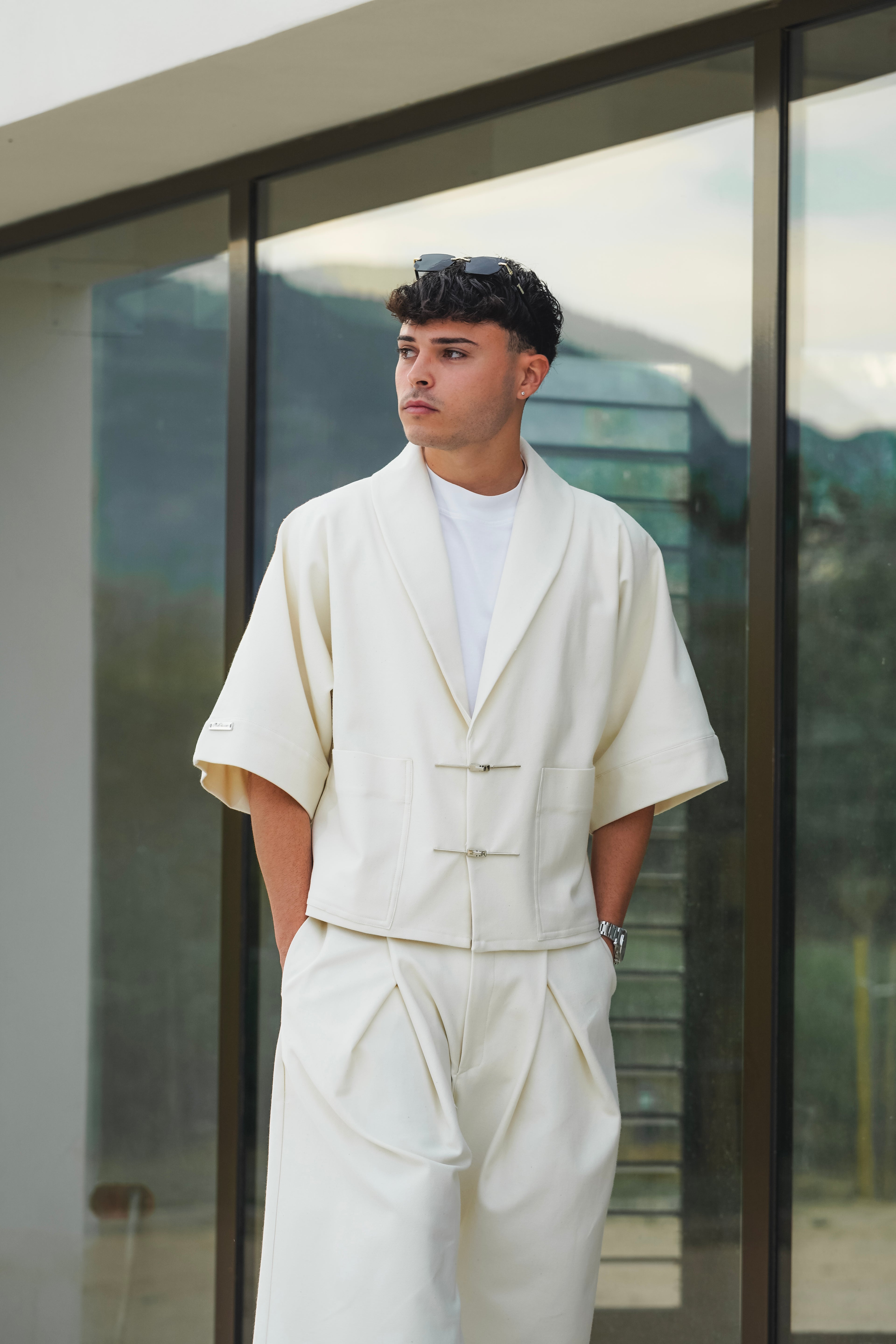 BOXY KIMONO JACKET - ECRU